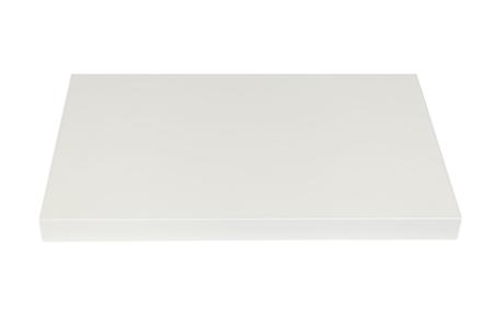 Fertigstufen - DekoStairs "white"<br/>Sandwichkonstruktion (40 mm) mit beidseitig 0,8 mm erhöht abriebfesten Schichtstoff der Firma Resopal beleimt. Schmalflächen mit 2 mm ABS Kante PUR beschichtet. Kanten horizontal gerundet.